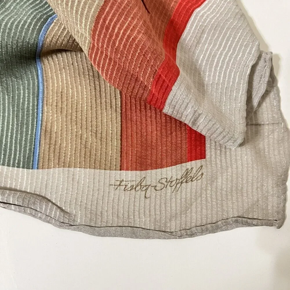 Fisba Stoffels Striped Square Silk Scarf